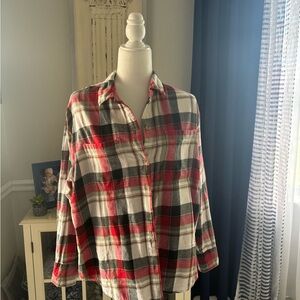 Old Navy Red and Black Plaid Shirt
